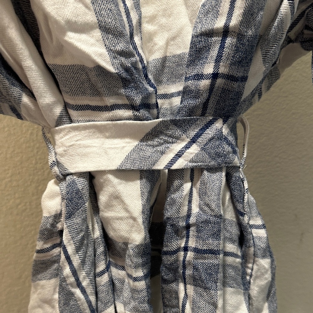 Rails Navy and White Checkered Robe XS/S Short Sleeve & Super Soft - Picture 7 of 7